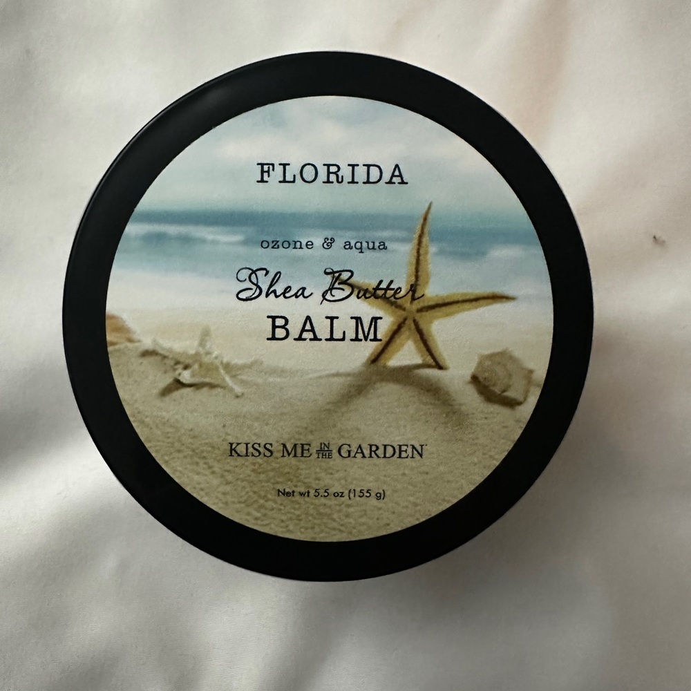 Florida Shea Butter Balm with a refreshing ozone and aqua scent.